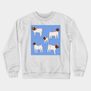 Boer Goats Pattern Blue Crewneck Sweatshirt